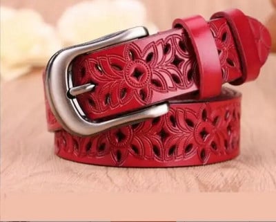 Naujas tuščiavidurio rašto diržas, moteriškas madingas juosmuo Tikras moteriškas diržas Vintažinis segtukas su sagtimi džinsai