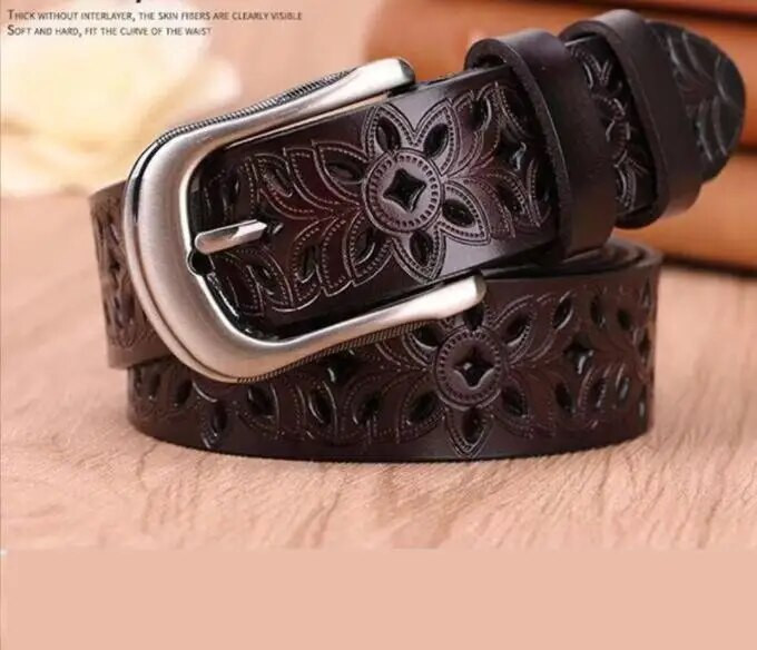 Naujas tuščiavidurio rašto diržas, moteriškas madingas juosmuo Tikras moteriškas diržas Vintažinis segtukas su sagtimi džinsai