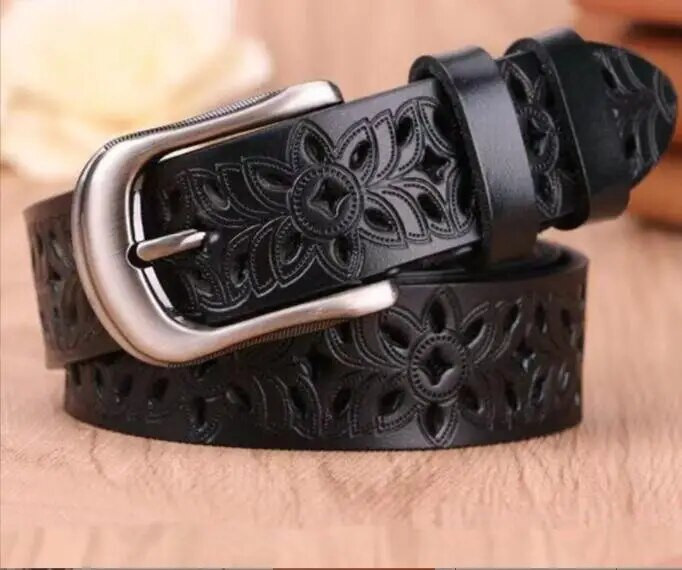 Naujas tuščiavidurio rašto diržas, moteriškas madingas juosmuo Tikras moteriškas diržas Vintažinis segtukas su sagtimi džinsai