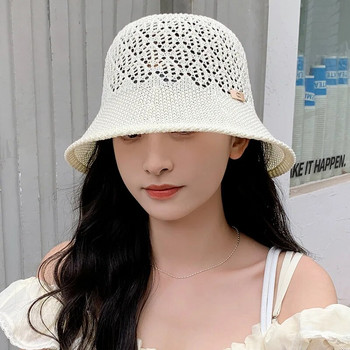 Γυναικείο Ανοιξιάτικο Κούφι Καπέλο Αντιηλιακό Καπέλο Καλοκαιρινό αναπνεύσιμο Καπέλο αντηλιακής ασπίδας Ευέλικτο καπέλο ψαρά με κάδο