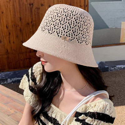 Moteriška pavasario apsauga nuo saulės tuščiavidurė skrybėlė Vasarinė kvėpuojanti nuo saulės skrybėlė Universali žvejo kepurė kibiras