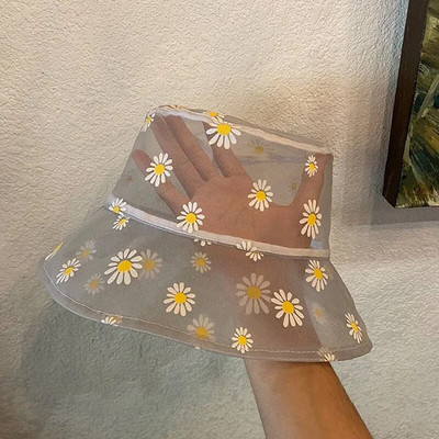 Tratinčice Vezene kante Šešir Ženski prozirni čipkasti cvjetni šeširi za plažu Panama šeširi Visoki top Snapback Modna ljetna kapa za sunčanje s tratinčicama