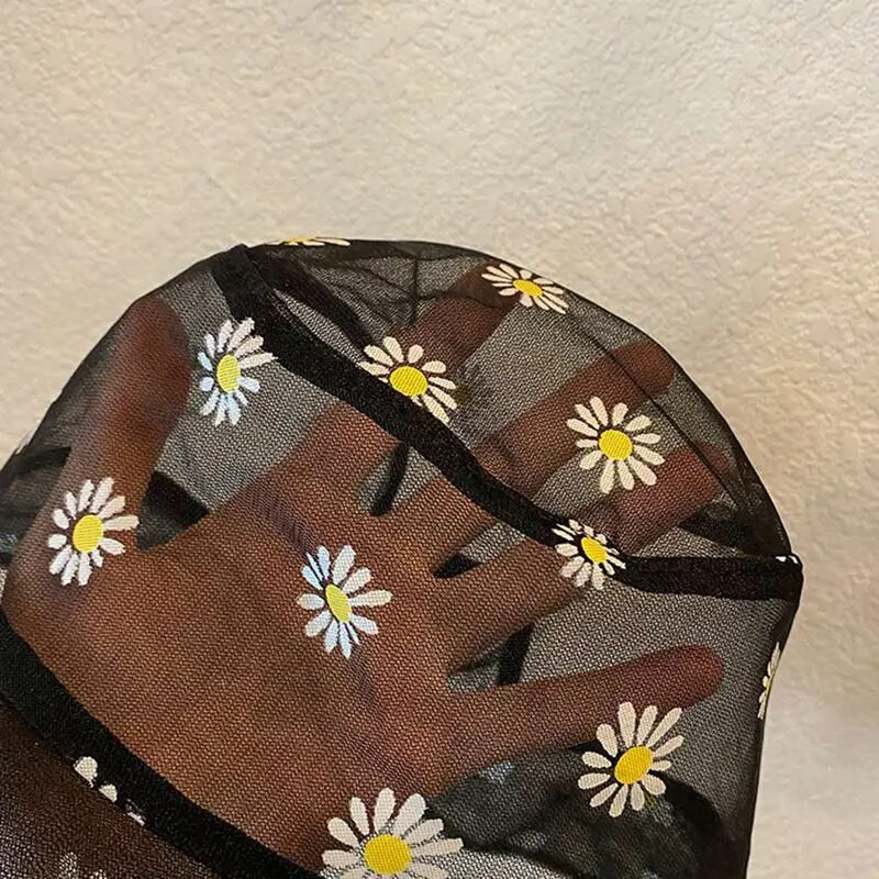 Tratinčice Vezene kante Šešir Ženski prozirni čipkasti cvjetni šeširi za plažu Panama šeširi Visoki top Snapback Modna ljetna kapa za sunčanje s tratinčicama