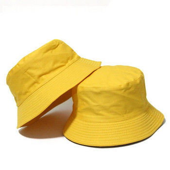 Μαύρο συμπαγές καπέλο με κάδο δύο όψεων Φορέστε Unisex Bob Caps Hip Hop Gorros Ανδρικές γυναίκες Καλοκαιρινό Panama Cap Beach Sun Fishing boonie Καπέλο