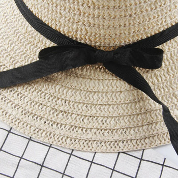 Καλοκαιρινό γυναικείο ψάθινο καπέλο πτυσσόμενο με φαρδύ γείσο Κορίτσια Καπέλα ηλίου εξωτερικής παραλίας Προστασία από υπεριώδη ακτινοβολία Θηλυκό Panama Cap Sombreros