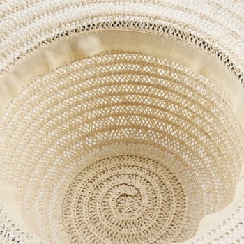Καλοκαιρινό γυναικείο ψάθινο καπέλο πτυσσόμενο με φαρδύ γείσο Κορίτσια Καπέλα ηλίου εξωτερικής παραλίας Προστασία από υπεριώδη ακτινοβολία Θηλυκό Panama Cap Sombreros