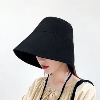 Νέο καλοκαιρινό πτυσσόμενο καπέλο καπέλο πτυσσόμενο καπέλο ψαρά Γυναικείο Soft Beach Big Wave Shade Fisherman Cap Fashion Solid Panama