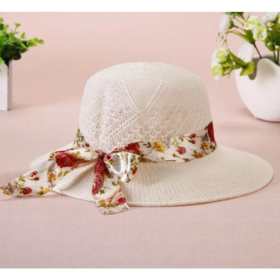 Suvised Bowknot Ribbon Õues kasutatavad päikesemütsid Tüdrukutele Laia äärega õlgkübar Naistele Panama Mütsid Päikesekaitsemütsid naistele Päikesemütsid Uus