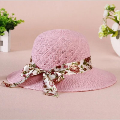 Suvised Bowknot Ribbon Õues kasutatavad päikesemütsid Tüdrukutele Laia äärega õlgkübar Naistele Panama Mütsid Päikesekaitsemütsid naistele Päikesemütsid Uus
