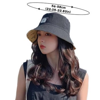 RICYGVM Fashion Γυναικείο καπέλο ψαρά Καπέλα διπλής όψης με κάδο για ταξίδια στην παραλία Καπάκι πλατύ χείλος νιπτήρας εξωτερικού χώρου
