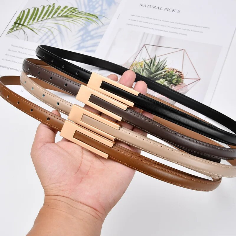 Novi luksuzni remen  sa zlatnom kopčom Ženski modni tanki metalni crno-bijeli remeni  Ženski traperice Pojas za haljine 2023.