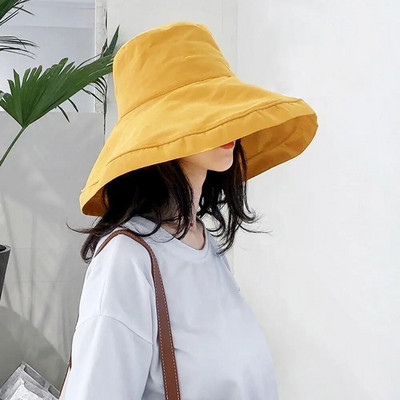 2023 m. skrybėlė nuo saulės vasaros sulankstoma kibiro kepurė moterims lauko apsauga nuo saulės medvilninė medžioklės kepurė nuo UV spindulių plataus krašto kibiro kepurė nuo saulės