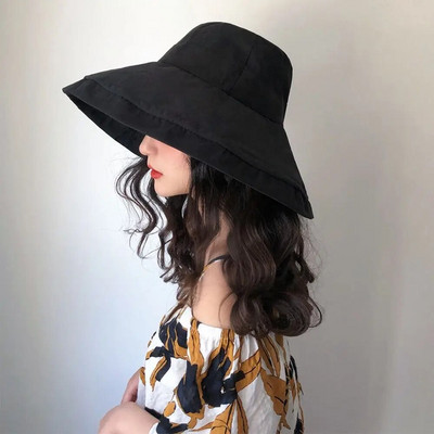 2023 m. skrybėlė nuo saulės vasaros sulankstoma kibiro kepurė moterims lauko apsauga nuo saulės medvilninė medžioklės kepurė nuo UV spindulių plataus krašto kibiro kepurė nuo saulės