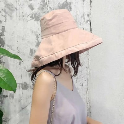 2023 m. skrybėlė nuo saulės vasaros sulankstoma kibiro kepurė moterims lauko apsauga nuo saulės medvilninė medžioklės kepurė nuo UV spindulių plataus krašto kibiro kepurė nuo saulės