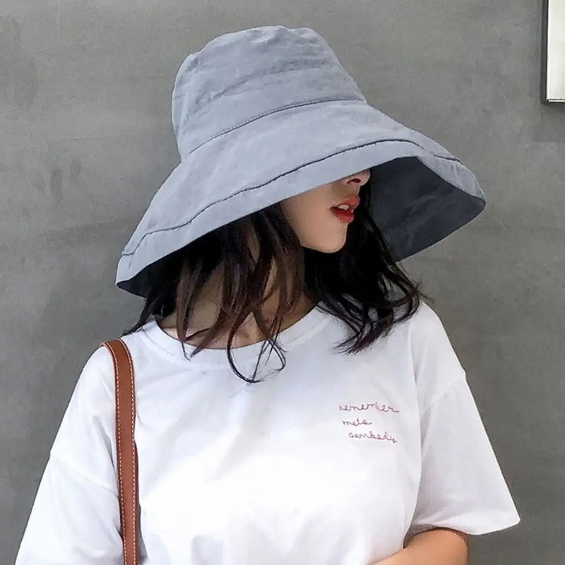 2023 m. skrybėlė nuo saulės vasaros sulankstoma kibiro kepurė moterims lauko apsauga nuo saulės medvilninė medžioklės kepurė nuo UV spindulių plataus krašto kibiro kepurė nuo saulės