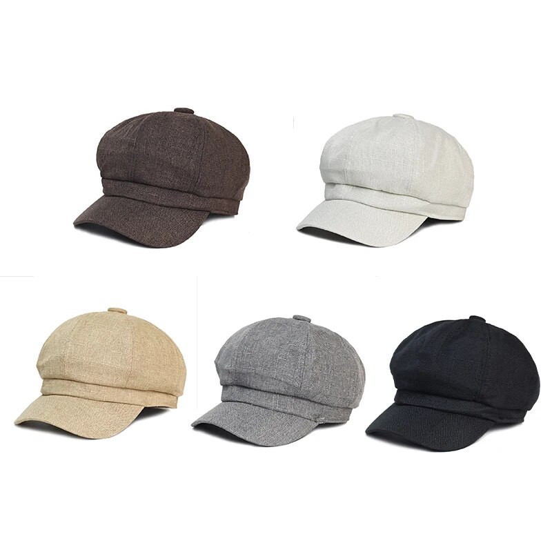 Ženske novinske kape Novopristigla Gatsby kapa Osmerokutna lanena smeđa beretka Vozački šešir Ženska proljetna kapa za sunčanje Painter Tour Cap