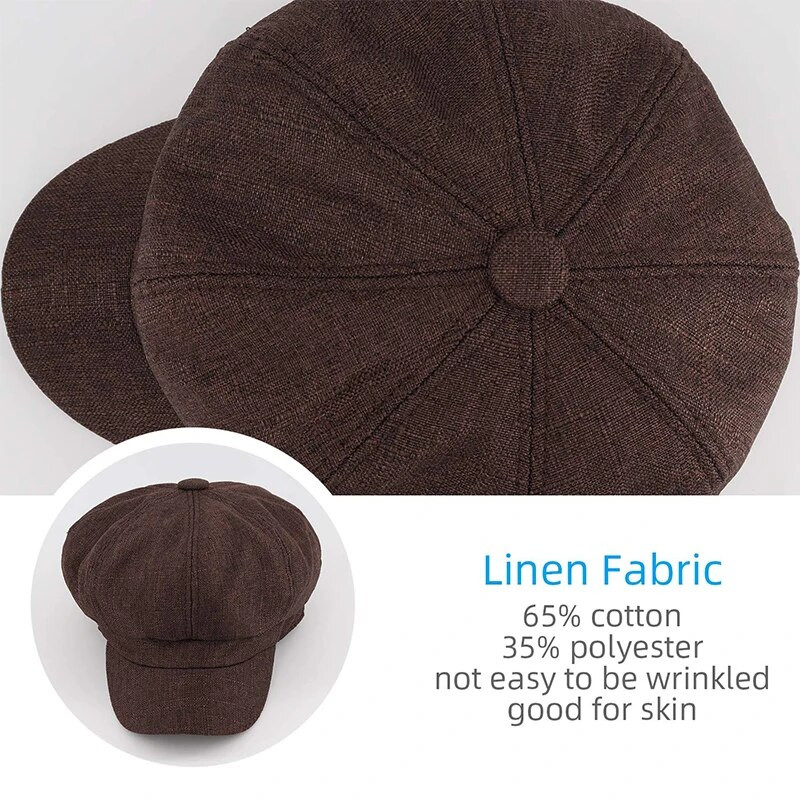 Ženske novinske kape Novopristigla Gatsby kapa Osmerokutna lanena smeđa beretka Vozački šešir Ženska proljetna kapa za sunčanje Painter Tour Cap