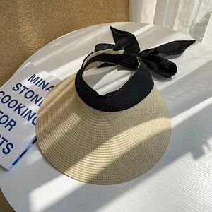 Ljetni šeširi za sunce Ženski modni djevojački slamnati šešir s vrpcom i mašnom Šešir za plažu Ležerni slamnati prazan gornji panama šešir Feminino Harajuku šešir