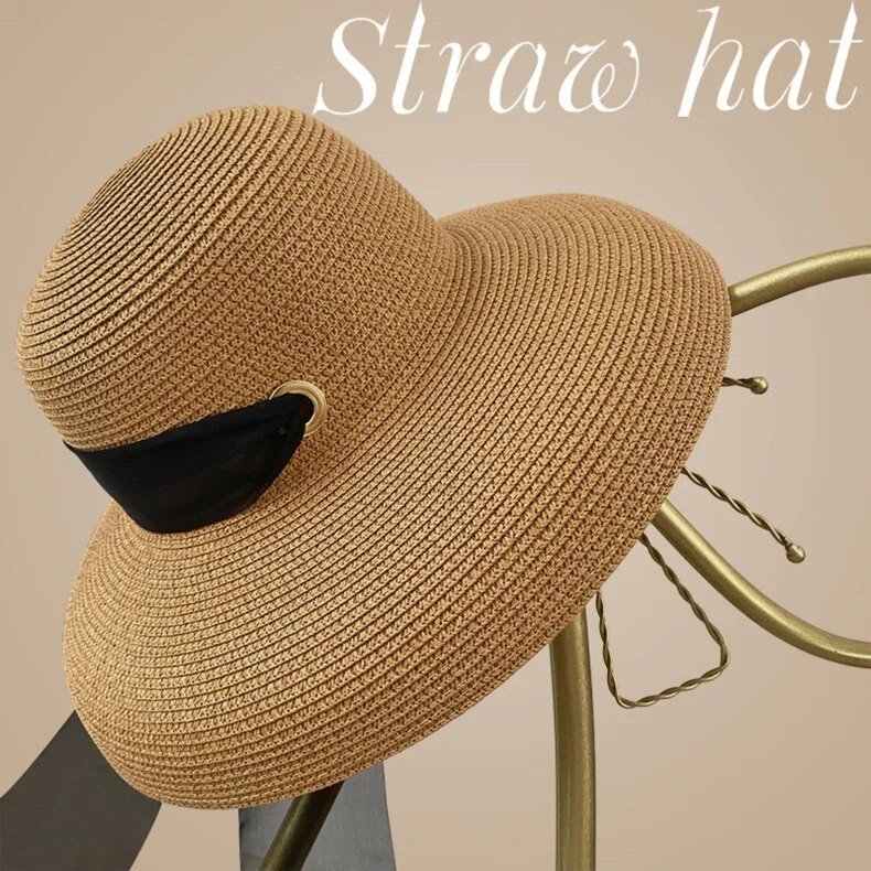 Hot Bucket Hat Elegantni luksuzni slamnati ženski ljetni šeširi sklopivi šešir za zaštitu od sunca šešir za lice ljetovalište plaža turizam šešir za sunce veleprodaja