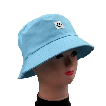 Unisex κουβάς καπέλα Γυναικεία καθαρά χρώματα Smile Sunbonnet Πρόσωπο Καπέλο ηλίου Αθλητισμός εξωτερικού χώρου Ταξιδιωτικά Καπέλα παραλίας Καπέλα ψαράδων Καπέλα χιπ χοπ