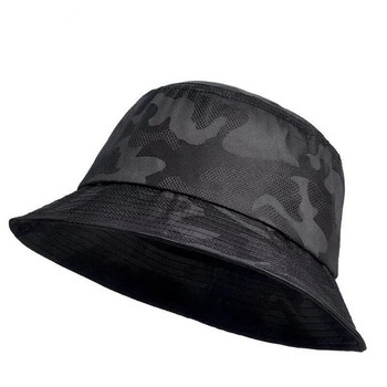 Ανδρικό καπέλο με κουβά για ήλιο διπλής όψεως Μαύρο καμουφλάζ Πεζοπορία Αναρρίχηση Ψαράς Καπέλο χιπ χοπ Βαμβακερό ανδρικό καπέλο ψαρέματος