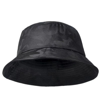 Мъжка шапка с кофа Слънце Двустранна черна камуфлажна туристическа катерене Рибарска хип-хоп шапка Памучна мъжка шапка за риболов