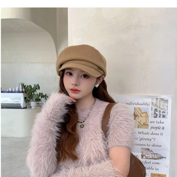 Модни дамски шапки Топла елегантна универсална барета Модерна шапка Brando Есен Зима