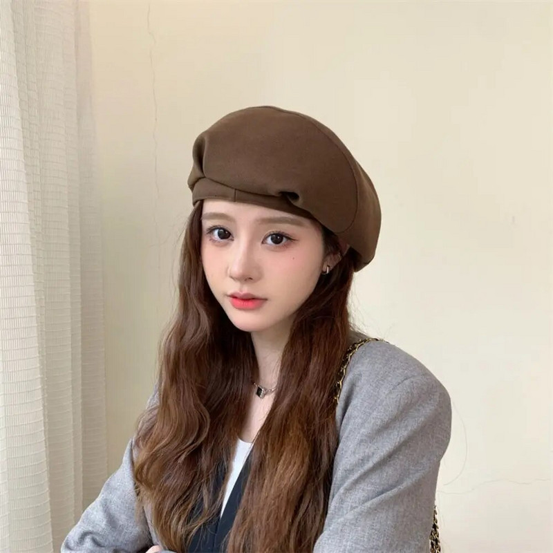 Μόδα Γυναικεία Καπέλα Ζεστά Κομψά Ευέλικτα Μπερέ Μοντέρνα Μπράντο Καπέλα Φθινόπωρο Χειμώνας