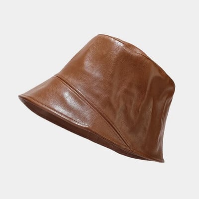 2022. őszi pu egyszínű vödörsapka Halászsapka kültéri utazósapka lányoknak és nőknek 216