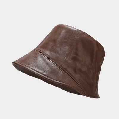 2022. őszi pu egyszínű vödörsapka Halászsapka kültéri utazósapka lányoknak és nőknek 216