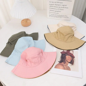 Лятна рибарска шапка с шнур, дамска дама, момичета на открито, сенник за пътуване, слънцезащитен крем, слънцезащитна шапка, едноцветна шапка, модни шапки