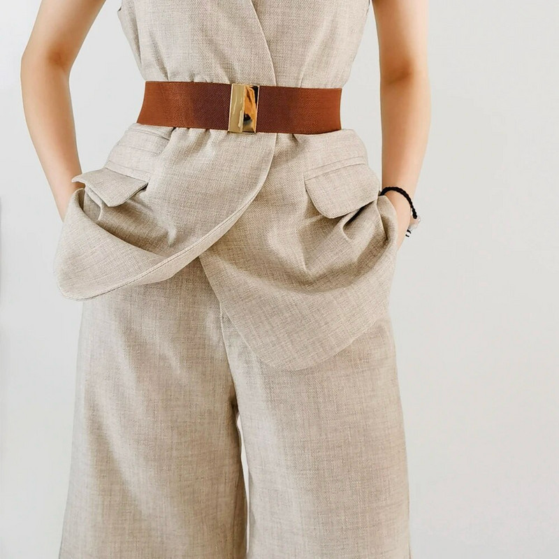 Kvaliteetsed vööd naistele must vöökoht elastne naiste rihm ümmargune pandlaga kaunistus mantel kampsun moekleit riisivalge