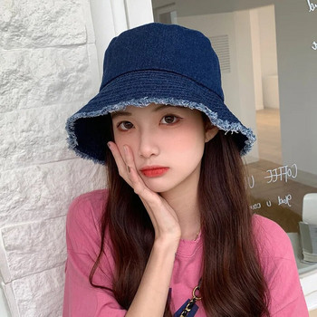 Дънки Слънчеви шапки със сенници Корейска мода за жени