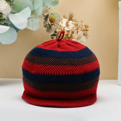 Zimske kape sa šiltom za žene Deblje dvostrane kape Karirana pletena kapa za djevojčice Jesenska kapa za djevojčice Toplija mekana kapa s šeširom Ležerna kapa