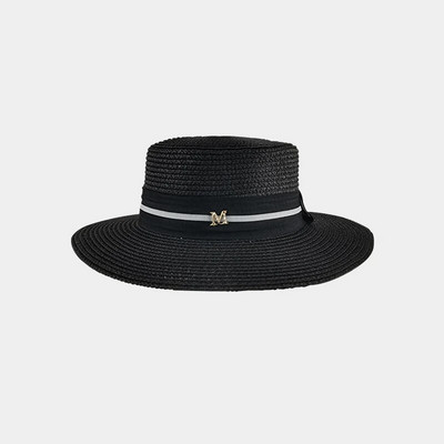 Ženski slamnati šešir M LOGO Ravna kapa Proljeće Ljeto Korejski vintage modni jazz šešir za plažu Blagdanske kape sa šiltom za sunce Lady Panama