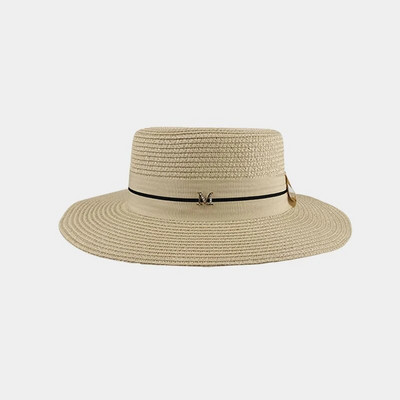 Ženski slamnati šešir M LOGO Ravna kapa Proljeće Ljeto Korejski vintage modni jazz šešir za plažu Blagdanske kape sa šiltom za sunce Lady Panama