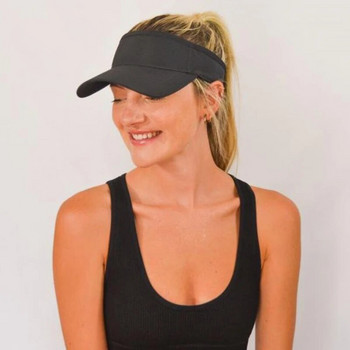 Καλοκαιρινό σκουφάκι για γυναικεία αλεξήλια Καπέλο πάνω άδειο μονόχρωμο Sport Running γκολφ Καπέλο τένις για κορίτσι με ρυθμιζόμενο καπέλο