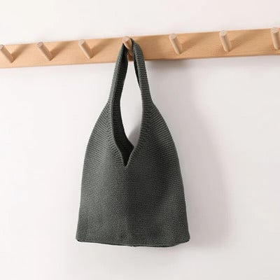 Kötöző női gyapjú táska Női horgolt divat, nyitott vásárlói táska felső fogantyúval 2023 női napi kézitáska