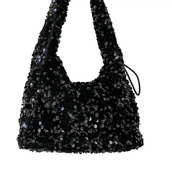 LEFTSIDE Малки чанти за подмишници с пайети за жени 2023 Луксозни дизайнерски корейски модни дамски чанти за парти Тенденция чанта за рамо