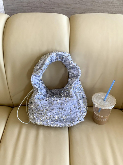 LEFTSIDE kis flitteres hónaljtáskák nőknek 2023-as luxustervező koreai divatos kézitáskák, trendi válltáska