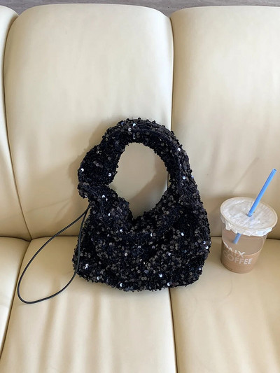 LEFTSIDE kis flitteres hónaljtáskák nőknek 2023-as luxustervező koreai divatos kézitáskák, trendi válltáska