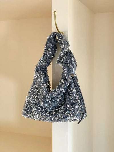 LEFTSIDE kis flitteres hónaljtáskák nőknek 2023-as luxustervező koreai divatos kézitáskák, trendi válltáska