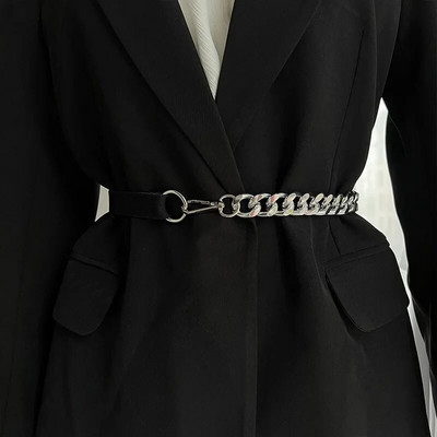 Golden Chain Belt Elastic Silver Metal Waist Belts for Women High Quality Stretch Cummerbunds Ladies Coat Ketting Riem Waistband