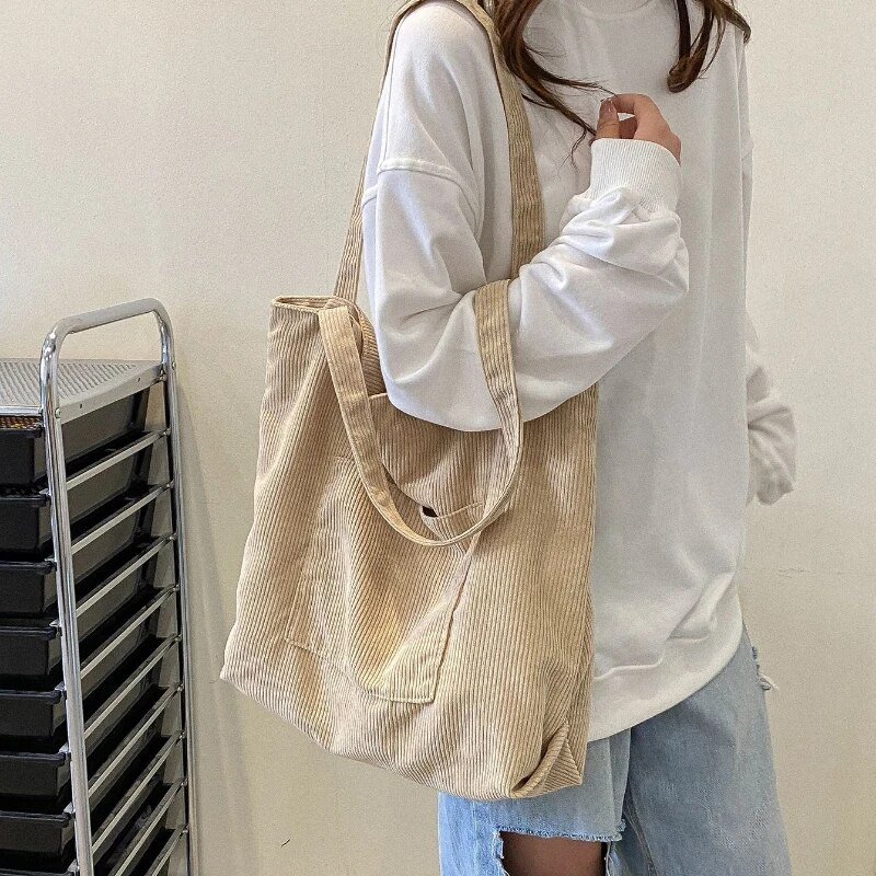 Γυναικείες τσάντες κοτλέ τσάντα ώμου Τσάντες Hobo Casual Τσάντες μεγάλης χωρητικότητας Τσάντα εργασίας για αγορές