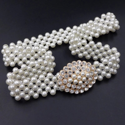 Lanț de talie elastic pentru femei de lux pentru nuntă, argint, auriu, cu perle pentru rochie cinturon