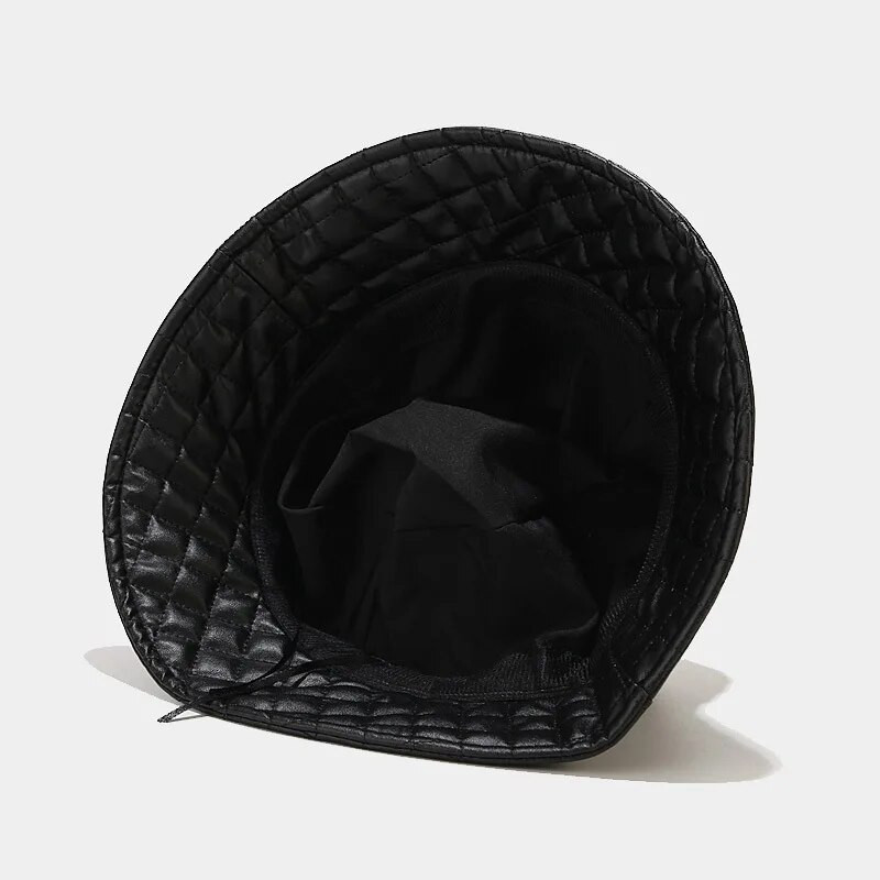 Koreai PU puha bőr csekk halász sapka női őszi-téli szüret meleg napernyő kalap bemutató arc kis medence kalap dagály