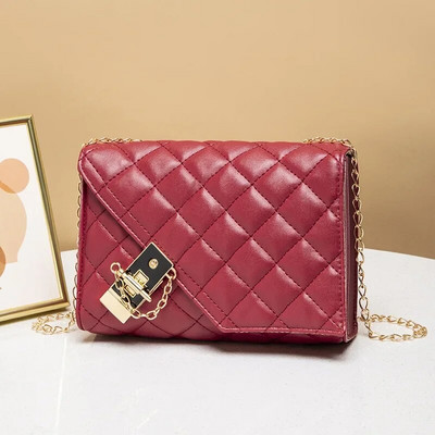 2023 Nove torbe preko ramena s preklopom Mala četvrtasta ženska torba na rame Dizajnerske ručne torbe od karirane pu kože Ženska torba s lancem