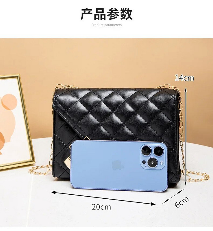 2023 Nove torbe preko ramena s preklopom Mala četvrtasta ženska torba na rame Dizajnerske ručne torbe od karirane pu kože Ženska torba s lancem