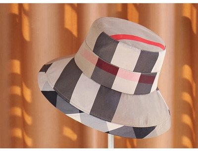 Női nyári kockás összecsukható vödörsapka tengerparti nyaraláshoz Lady Spring Bowler napvédő sapka klasszikus fejfedő Új a nagykereskedésben