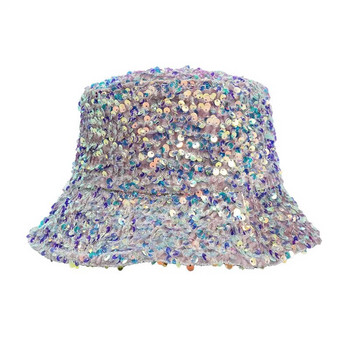 2021 Νέος Άνδρας Γυναικεία γκλίτερ παγιέτες Καπέλο ψαράδικο καπέλο διπλωμένο αντιανεμικά καπέλα Παναμά Γυναικεία